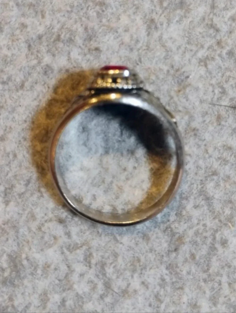 Vintage Jostens US Army Sterling Silver Military Ring - Red Ruby Stone